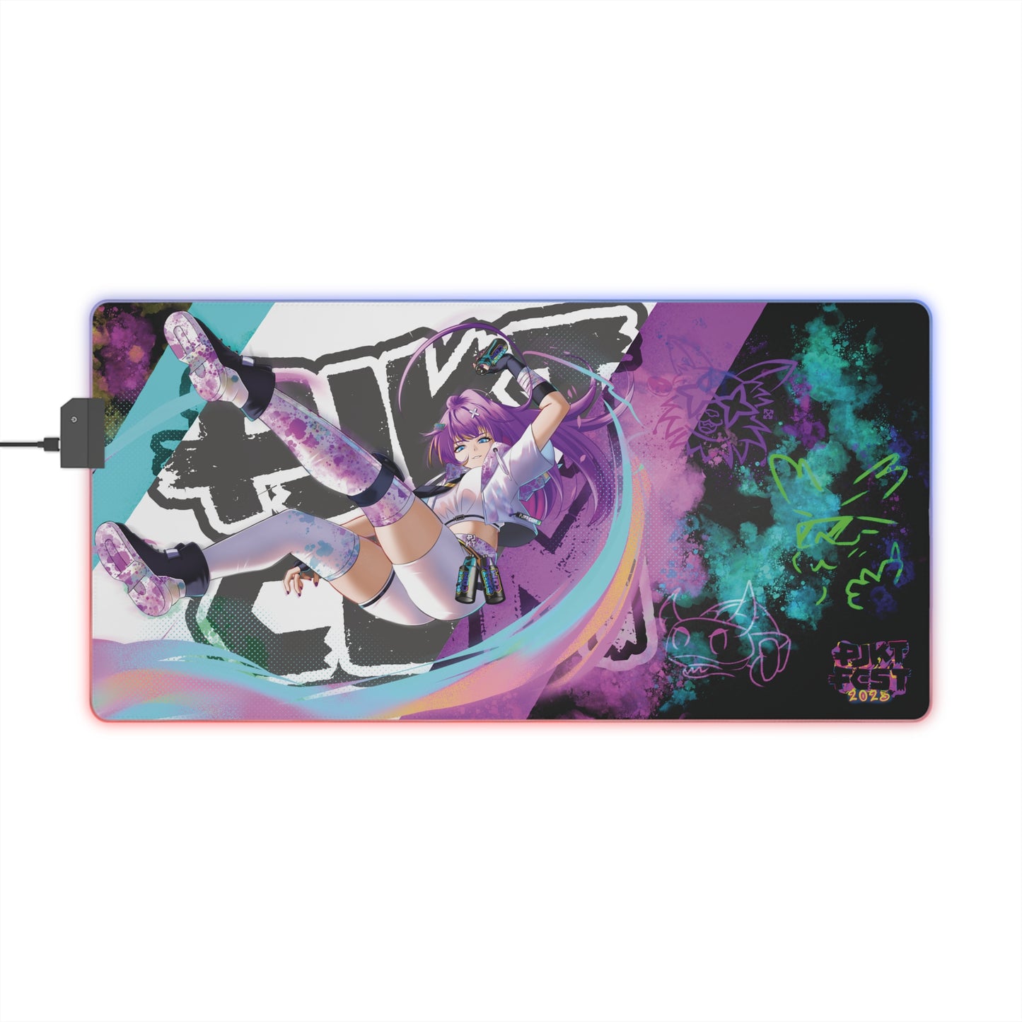 PJKT Revi LED Gaming Mouse Pad  23.6" (Black)