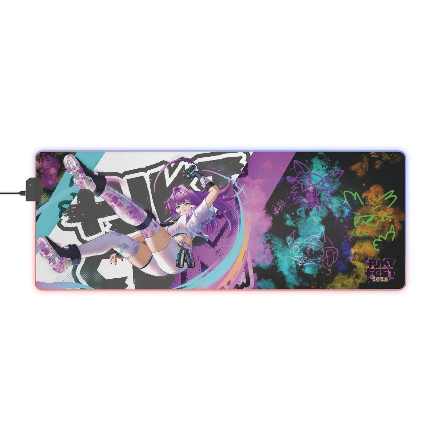 PJKT Revi LED Gaming Mouse Pad  31.5" (Black)